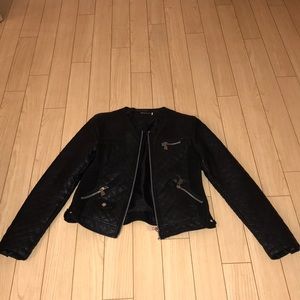 Super Cute PU Jacket w/quilted detail